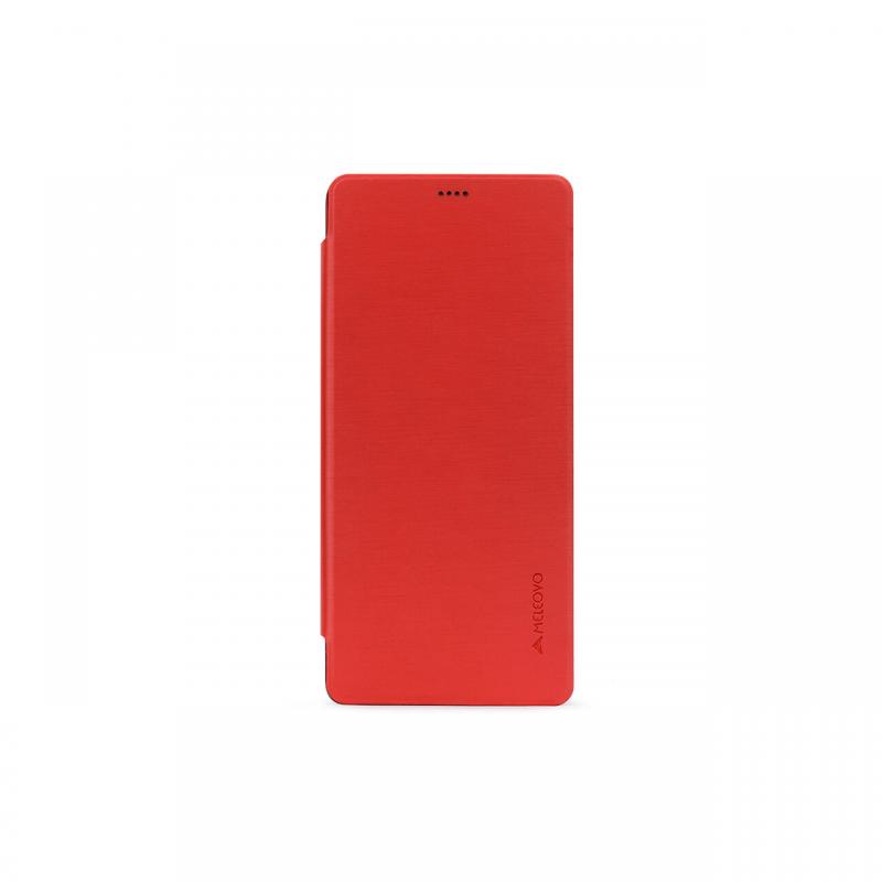 Husa Samsung Galaxy Note 8 Meleovo Smart Flip Red (spate mat perlat si fata cu aspect metalic)