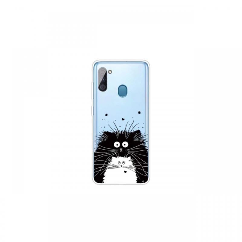 Husa Samsung Galaxy A11 Lemontti Pattern Highly Black White Rat