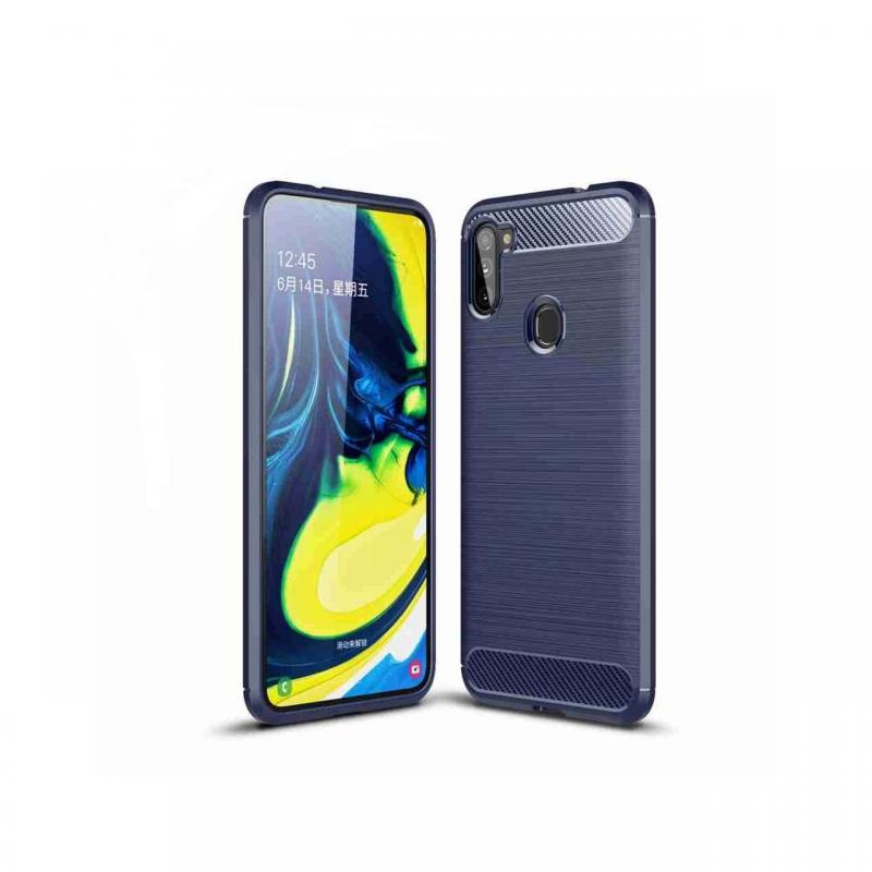 Husa Samsung Galaxy A11 / M11 Lemontti Carbon Case Flexible Albastru