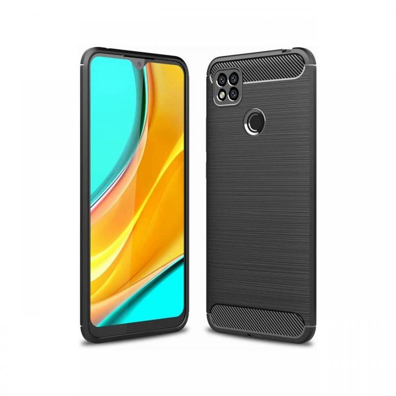 Husa Oppo A15 Lemontti Carbon Case Flexible Negru