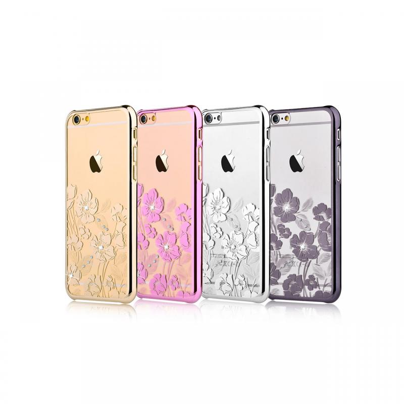 Carcasa iPhone 6/6S Devia Crystal Rococo Gun Black (Cristale Swarovski, electroplacat)