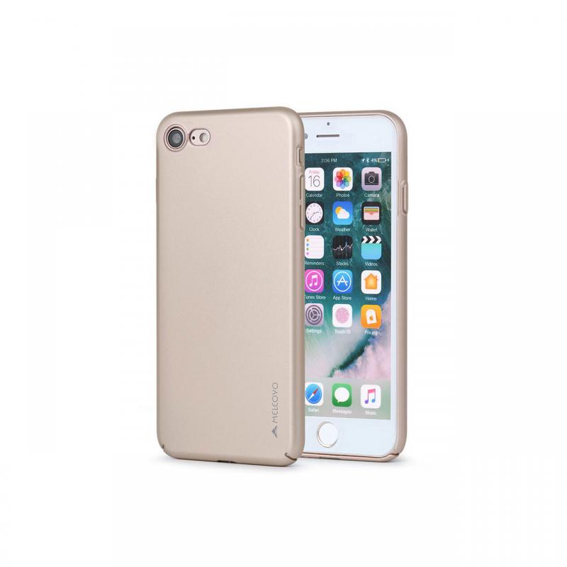 Carcasa iPhone 7/8/SE2020/SE2022 Meleovo Metallic Slim 360 Gold (culoare metalizata fina)