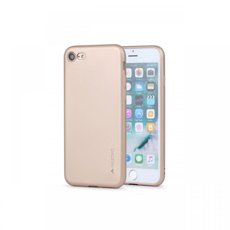 Husa iPhone 7/8/SE2020/SE2022 Meleovo Silicon Soft Slim Gold (aspect mat)