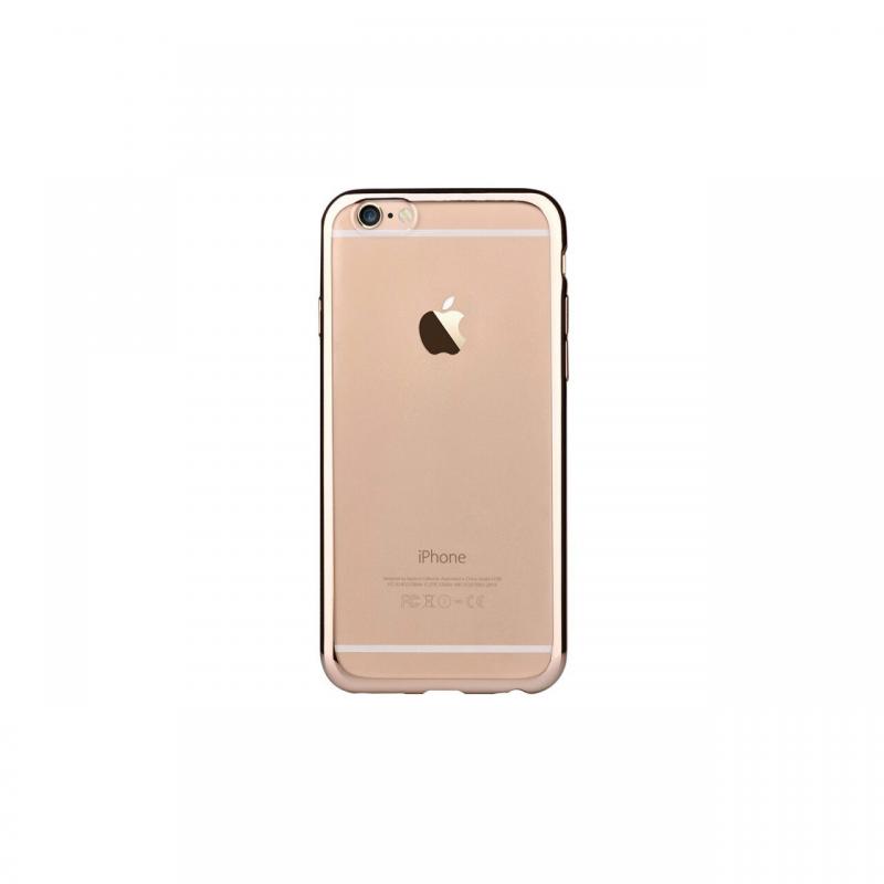 Husa iPhone 6 Plus Devia Silicon Glitter Soft Champagne Gold (margini electroplacate)