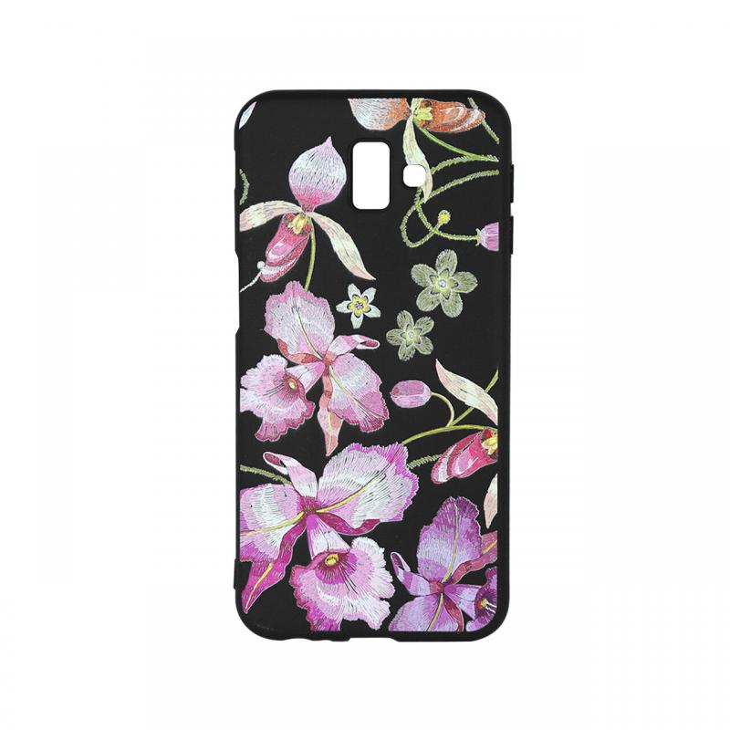 Husa Samsung Galaxy J6 Plus Just Must Silicon Printed Embroidery Pink Flowers