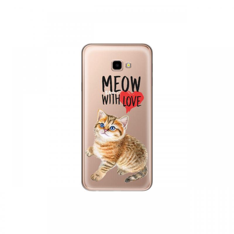 Husa Samsung Galaxy J4 Plus Lemontti Silicon Art Meow With Love