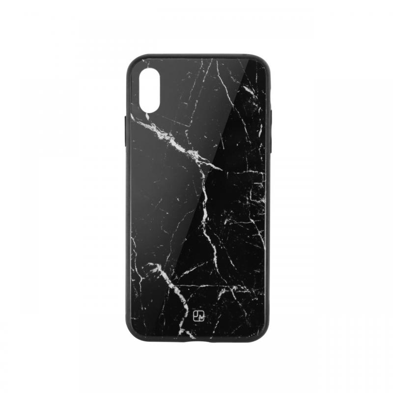 Carcasa Sticla iPhone XS Max Just Must Glass Print Black Marble