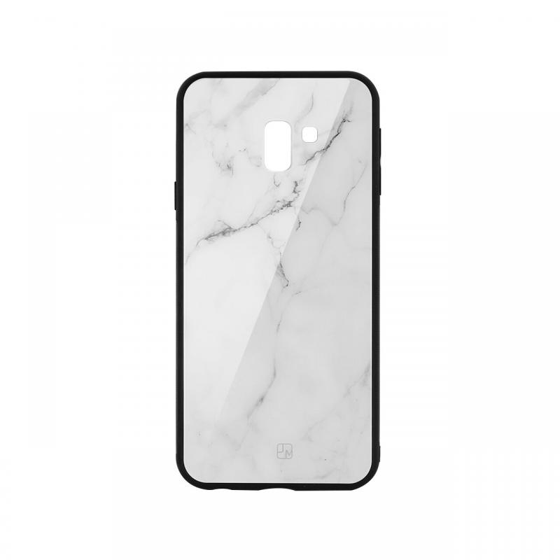 Carcasa Sticla Samsung Galaxy J6 Plus Just Must Glass Print White Marble