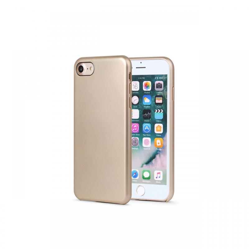 Carcasa iPhone 7/8/SE2020/SE2022 Meleovo Pure Gear II Gold(metalizata fina, interior piele intoarsa)