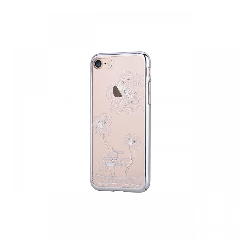 Carcasa iPhone 7/8/SE2020/SE2022 Comma Crystal Flora 360 Silver (Cristale Swarovski®, electroplacat,