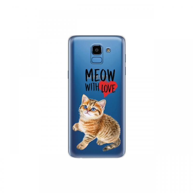 Husa Samsung Galaxy J6 (2018) Lemontti Silicon Art Meow With Love