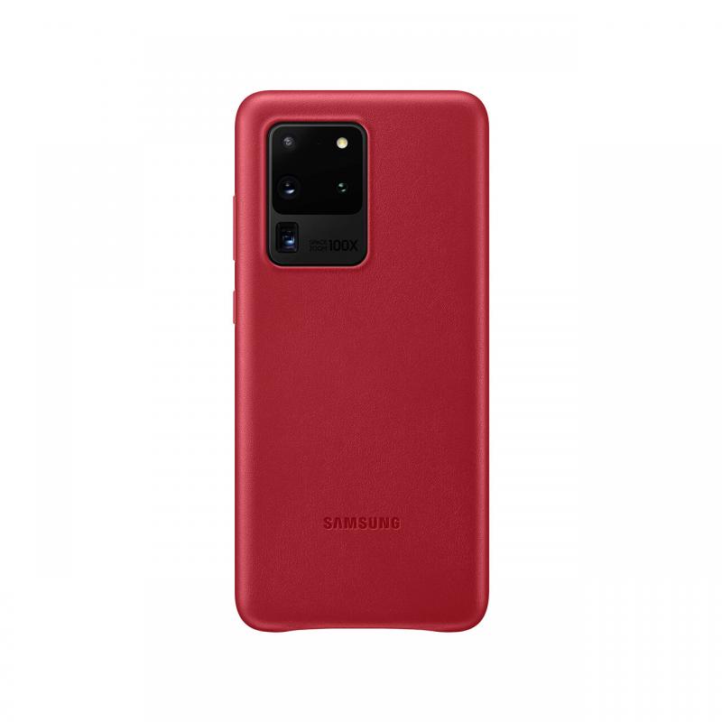 Husa Originala Samsung Galaxy S20 Ultra Leather Cover Red