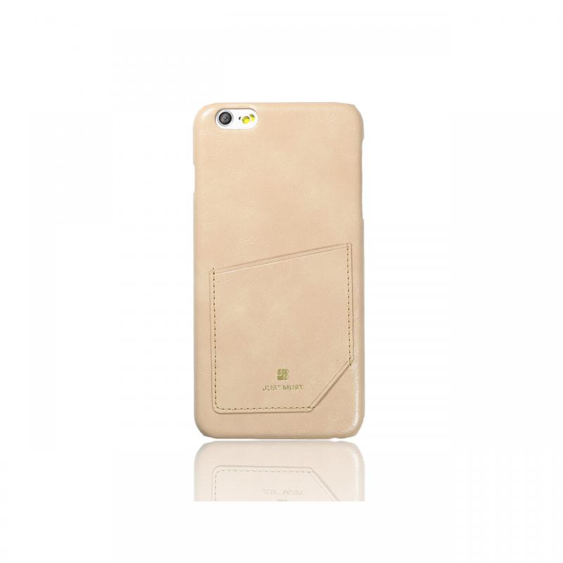 Carcasa iPhone 6 Plus Just Must Chic Beige (cu buzunar)