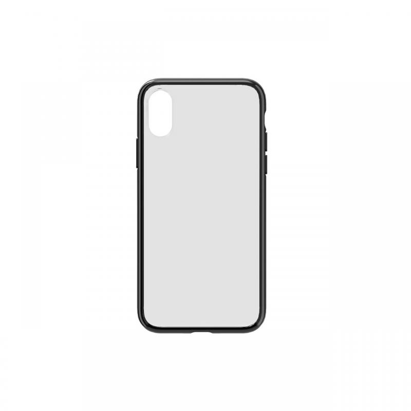 Carcasa iPhone XS Max Devia Elegant Antishock Black (spate dur transparent, margini antishock slim)