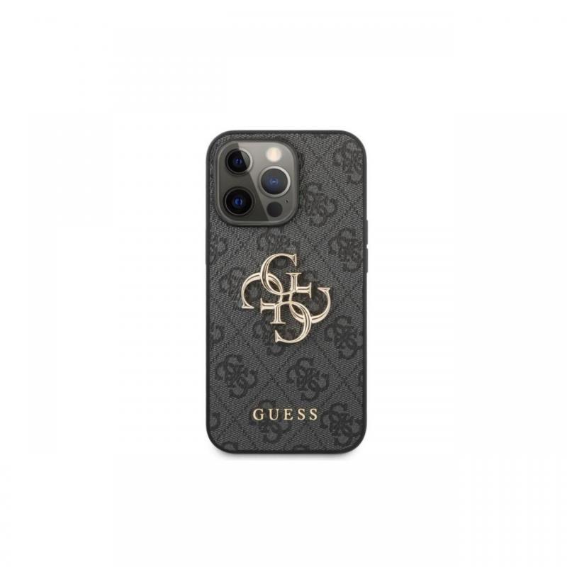 Husa iPhone 13 Pro Max Guess PU 4G Metal Logo Gri