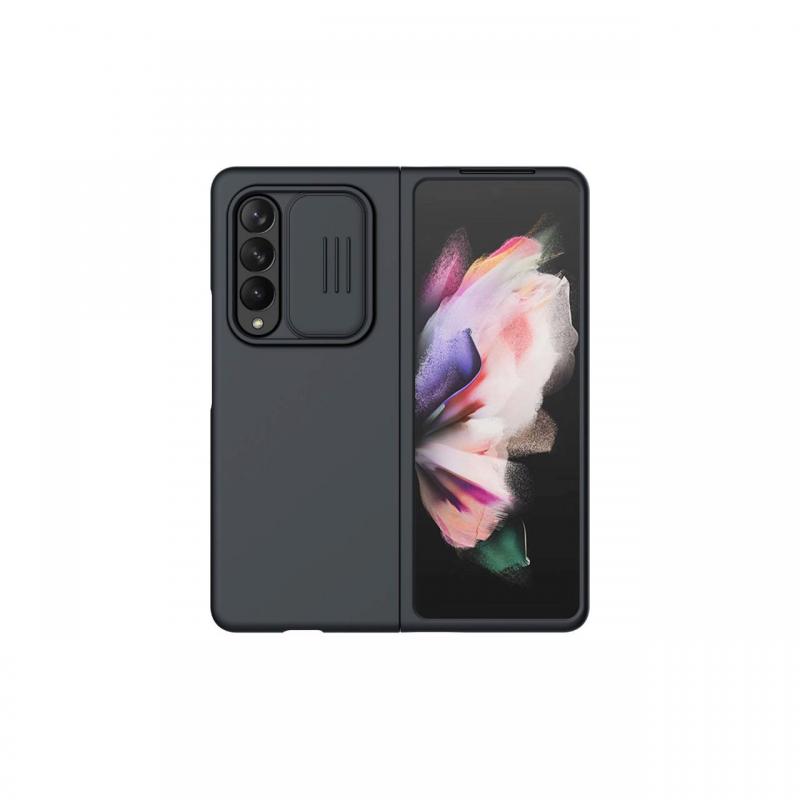 Husa Samsung Galaxy Z Fold 3 Nillkin CamShield Silky Silicone with Camera Cover Black