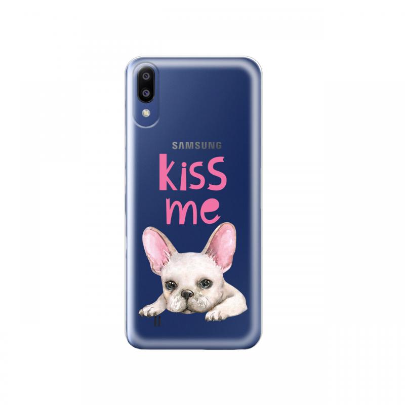 Husa Samsung Galaxy M10 Lemontti Silicon Art Pug Kiss