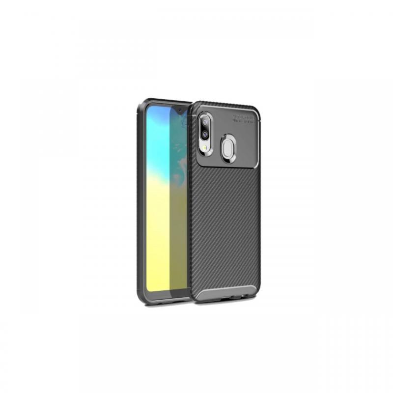 Husa Samsung Galaxy A20e Lemontti Carbon Fiber Black