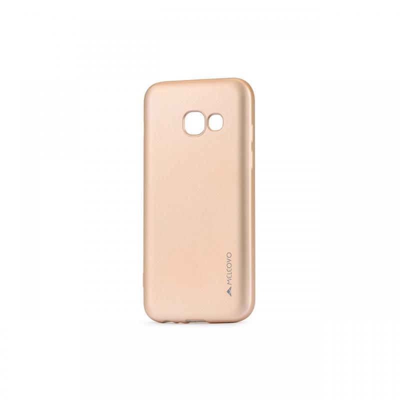 Husa Samsung Galaxy A3 (2017) Meleovo Silicon Soft Slim Gold (aspect mat)