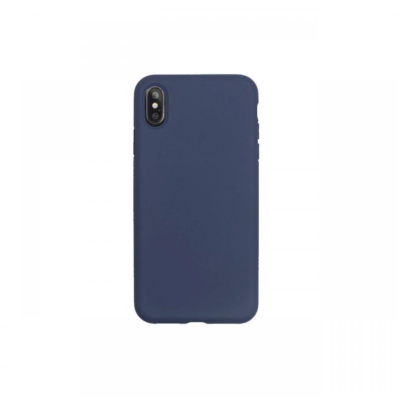 Husa iPhone XS Max Just Must Silicon Pantone Navy (captusit cu microfibra, colturi intarite)