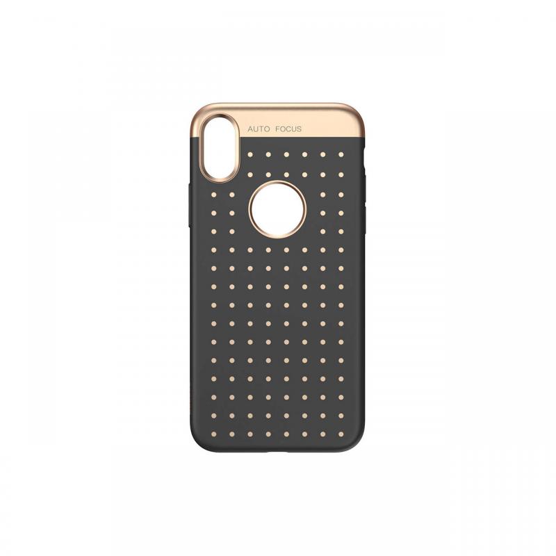 Husa iPhone X / XS Baseus Silicon Star Lighting Black (cu buline gold)