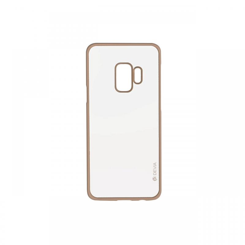 Husa Samsung Galaxy S9 G960 Devia Silicon Glitter Soft Champagne Gold (margini electroplacate)