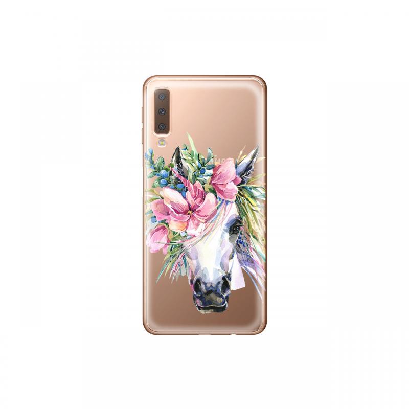 Husa Samsung Galaxy A7 (2018) Lemontti Silicon Art Watercolor Unicorn