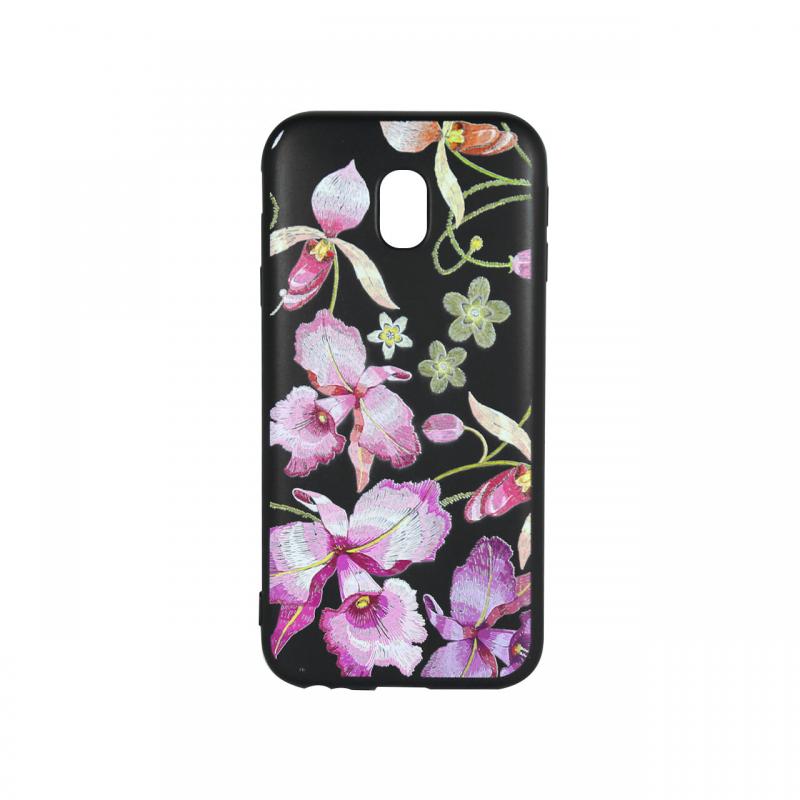 Husa Samsung Galaxy J5 (2017) Just Must Silicon Printed Embroidery Pink Flowers