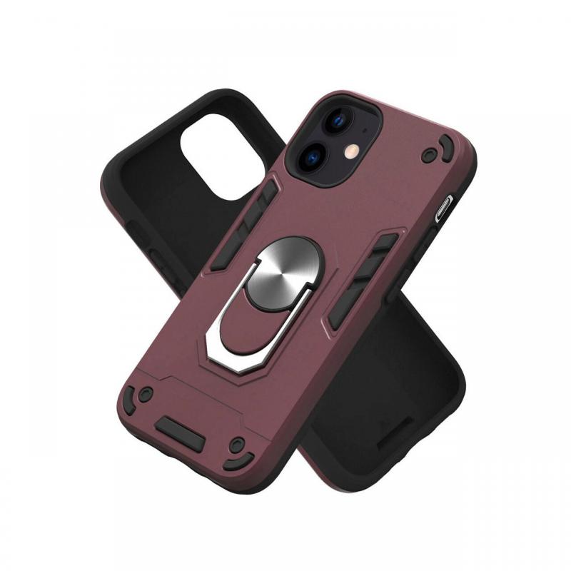 Husa iPhone 12 Mini Lemontti Armour Series 2 in 1 Wine Red