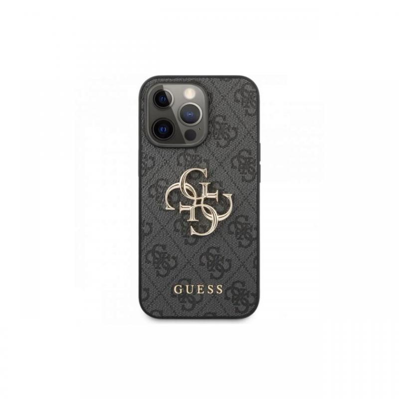 Husa iPhone 13 Pro Guess PU 4G Metal Logo Gri