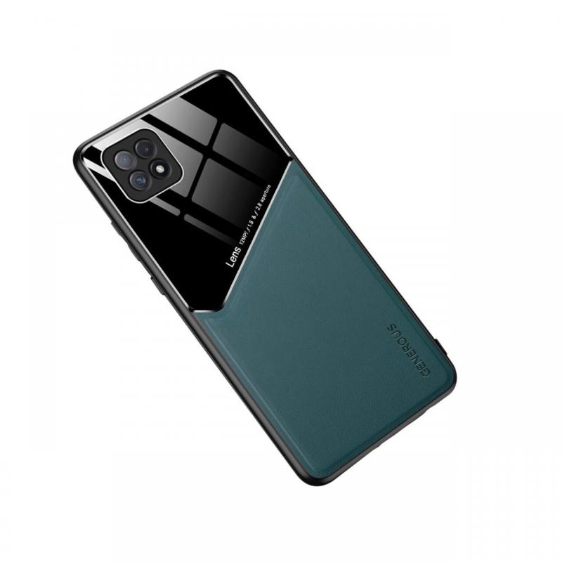 Husa Oppo A72 Lemontti Leather + Organic Glass Green