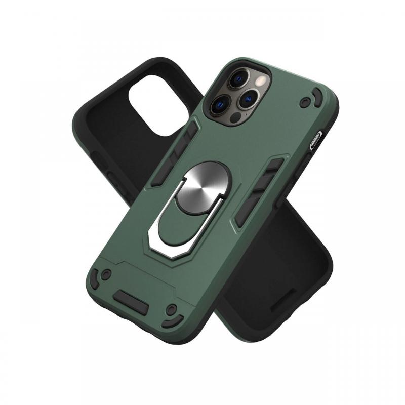 Husa iPhone 12 / 12 Pro Lemontti Armour Series 2 in 1 Dark Green