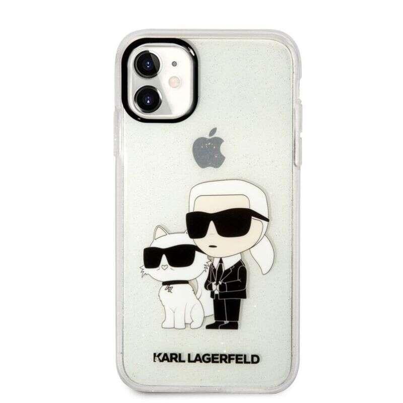 Karl Lagerfeld Husa IML Glitter Karl & Choupette NFT iPhone 11 Transparent