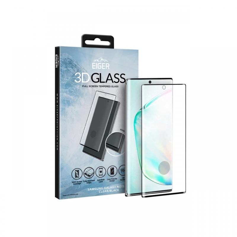 Folie Samsung Galaxy Note 10 Eiger Sticla Curbata 3D Clear Black