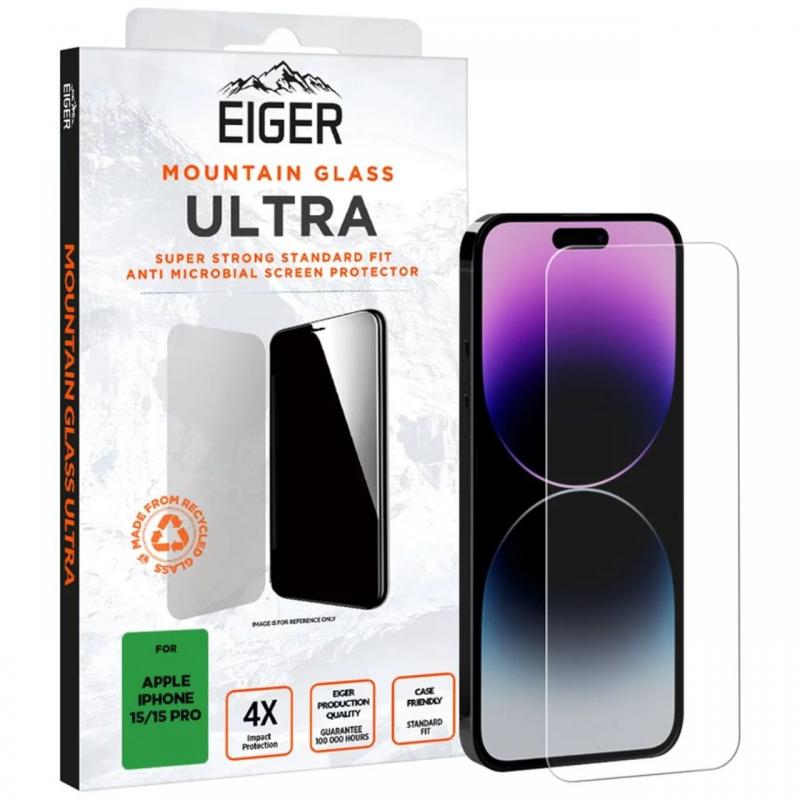 Eiger Folie Sticla Mountain Glass Ultra iPhone 15 / 15 Pro Clear