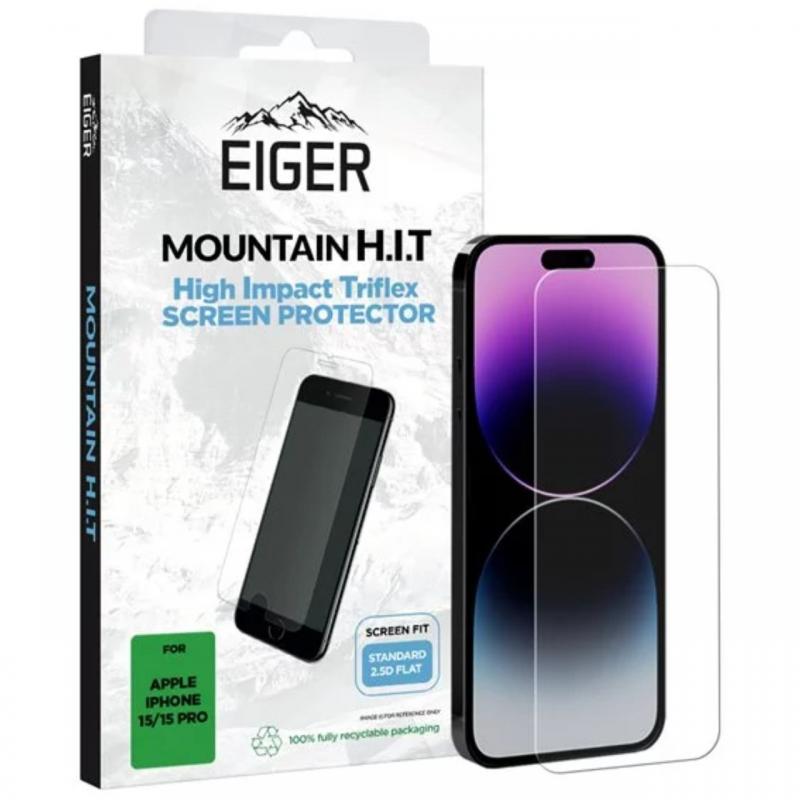 Eiger Folie Clear Triflex H.I.T iPhone 15 / 15 Pro Clear