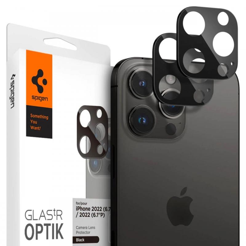 Spigen Folie Sticla Camera Optik iPhone 15 Pro / 15 Pro Max / 14 Pro / 14 Pro Max Black (2 buc/pachet)