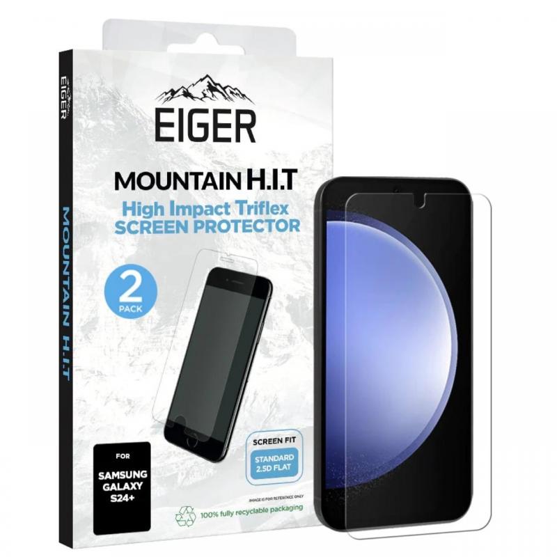 Eiger Folie Clear Triflex H.I.T Samsung Galaxy S24 Plus Clear, pachet de 2 buc