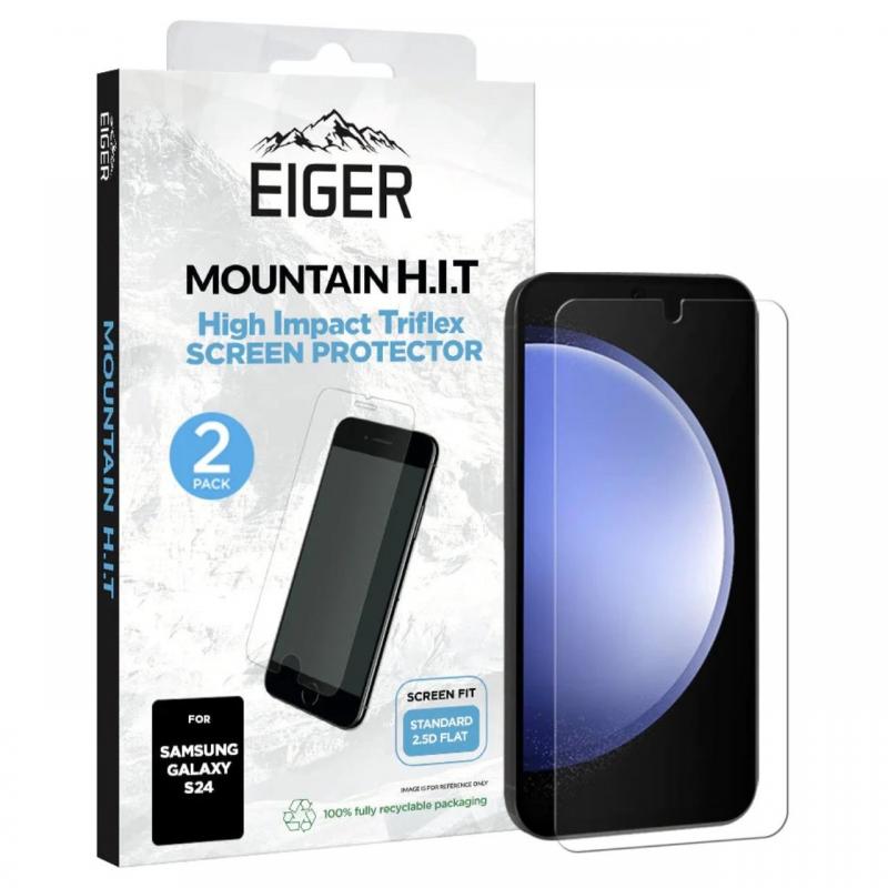 Eiger Folie Clear Triflex H.I.T Samsung Galaxy S24 Clear, pachet de 2 buc