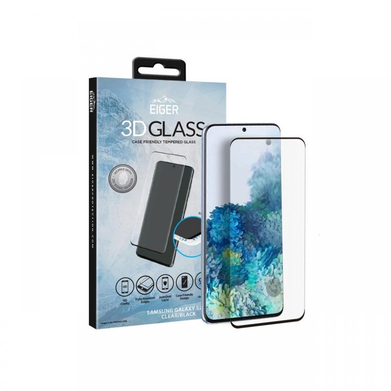 Folie de Sticla Samsung Galaxy S20 Plus Eiger 3D Case Friendly Clear Black