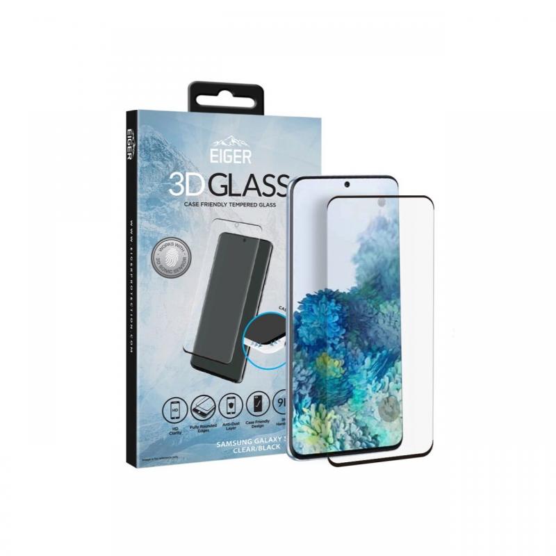 Folie Samsung Galaxy S20 Eiger Sticla 3D Case Friendly Clear Black