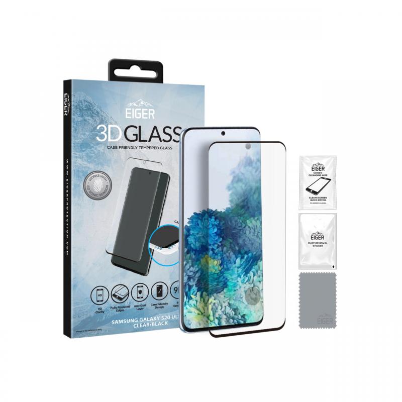 Folie Samsung Galaxy S20 Ultra Eiger Sticla 3D Case Friendly Clear Black