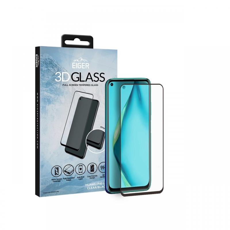 Folie Huawei P40 Lite Eiger Sticla 3D Edge to Edge Clear Black