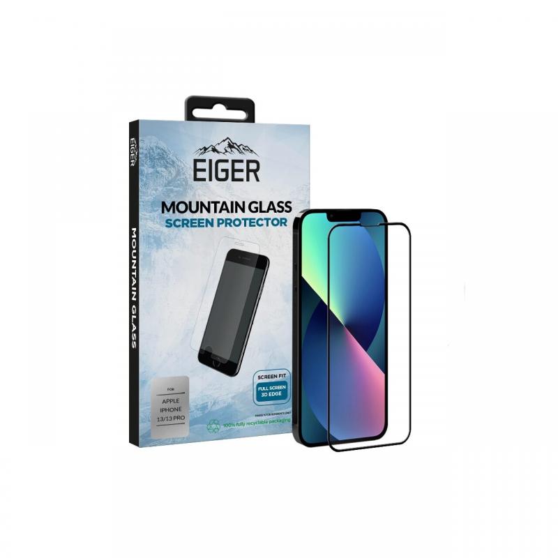 Folie iPhone 13 / 13 Pro Eiger Sticla 3D Edge to Edge Clear Black