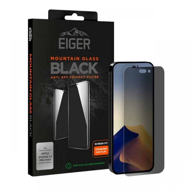 Folie iPhone 14 Pro Max Eiger Sticla Mountain Glass Privacy Black