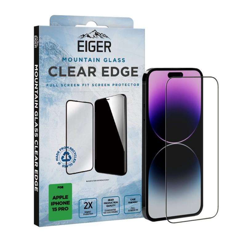 Eiger Folie Sticla 3D Mountain Glass iPhone 15 Pro Clear