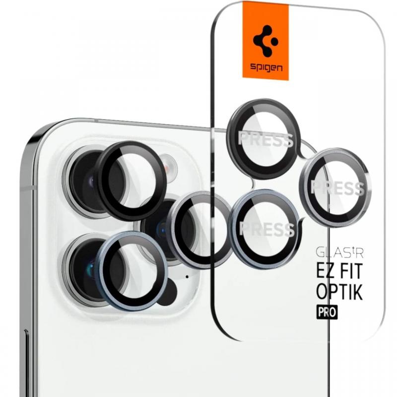 Spigen Folie Sticla Camera Optik Pro iPhone 15 Pro / 15 Pro Max / 14 Pro / 14 Pro Max (2 buc/pachet)