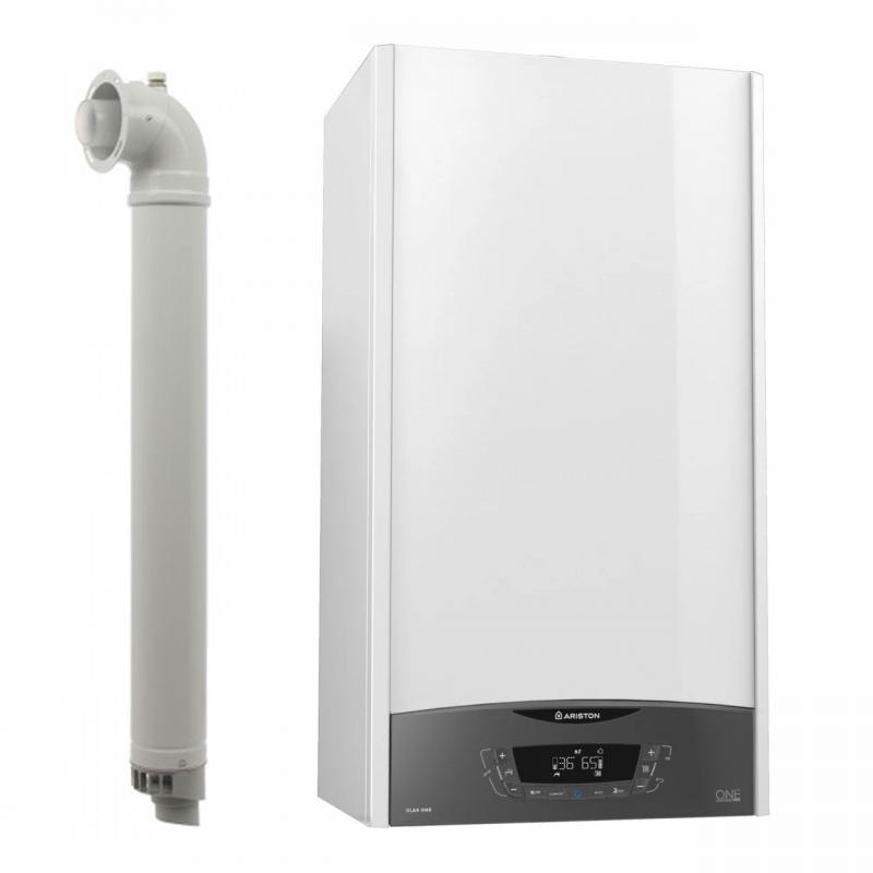 Centrala termica pe gaz/GPL in condensare Ariston Clas One WIFI 24 kW, incalzire si ACM, Kit evacuare inclus