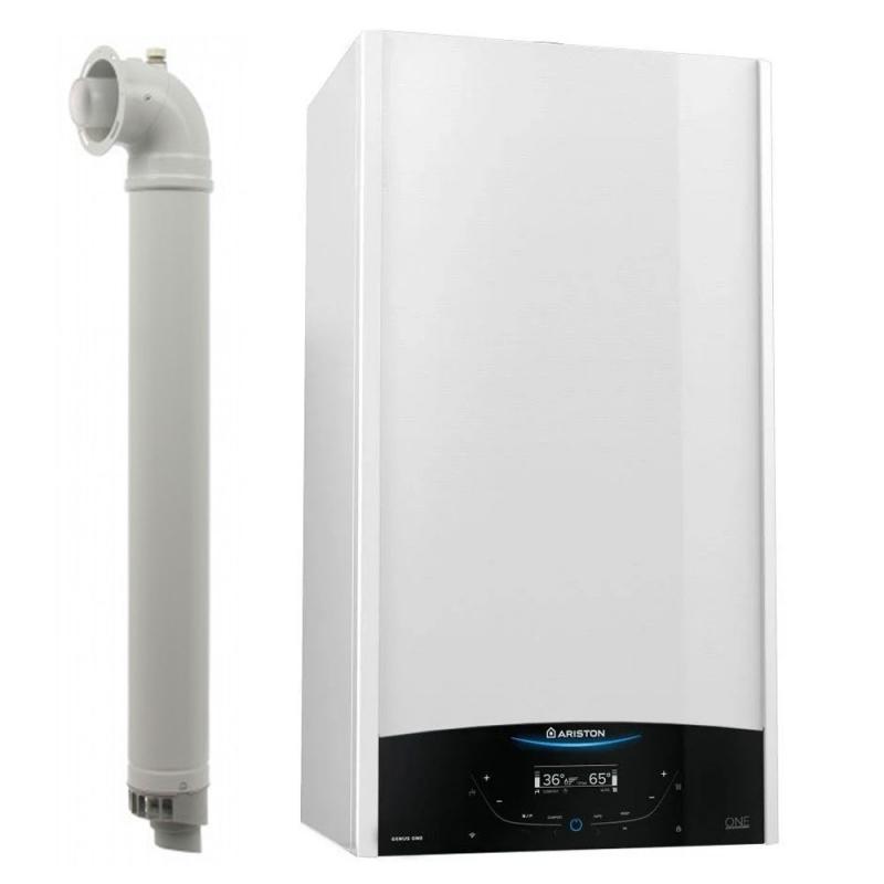 Centrala termica pe gaz/GPL in condensare Ariston Genus One+ 35 kW, incalzire si ACM, Kit de evacuare inclus