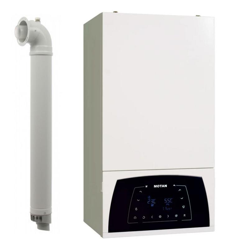 Centrala termica pe gaz in condensare Motan Condens Plus 100 C38GC29V1, 29 kW, incalzire si ACM, Kit de evacuare inclus